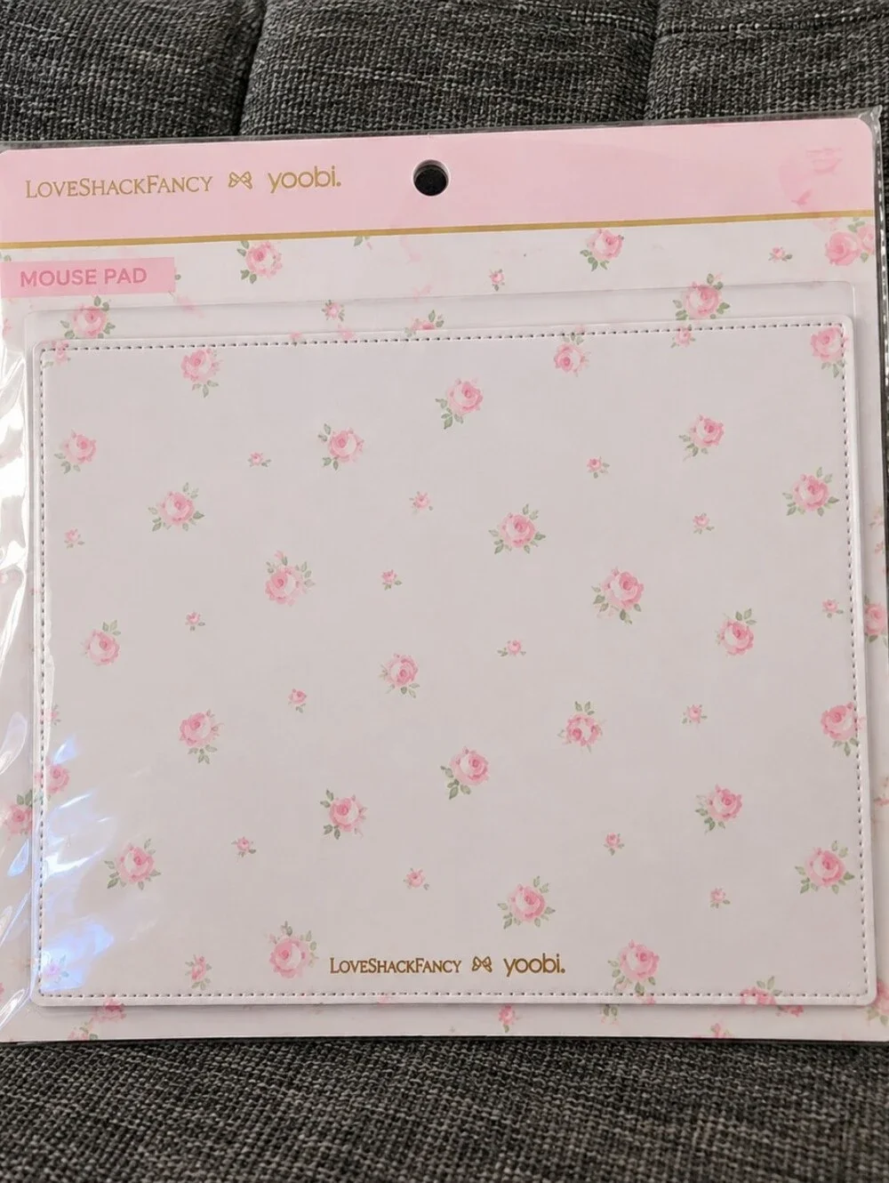 LoveShackFancy Light Blue Floral Mouse Pad